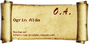 Ogrin Alda névjegykártya